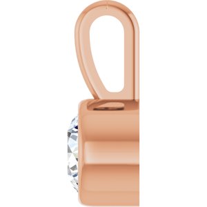 14K Rose 1/6 CT Natural Diamond Bezel-Set Solitaire Pendant Ethereal Legacy Boutiques