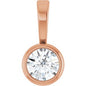 14K Rose .06 CT Natural Diamond Bezel-Set Solitaire Pendant Ethereal Legacy Boutiques