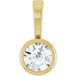 14K Yellow .06 CT Natural Diamond Bezel-Set Solitaire Pendant Ethereal Legacy Boutiques