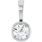 14K White .06 CT Natural Diamond Bezel-Set Solitaire Pendant Ethereal Legacy Boutiques