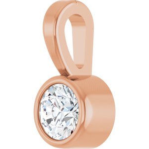 14K Rose .06 CT Natural Diamond Bezel-Set Solitaire Pendant Ethereal Legacy Boutiques