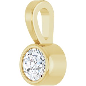 14K Yellow .06 CT Natural Diamond Bezel-Set Solitaire Pendant Ethereal Legacy Boutiques