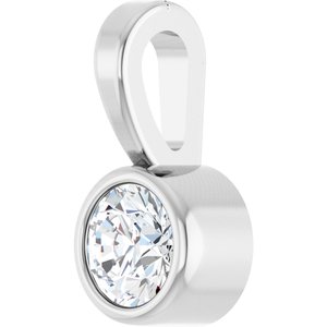 Sterling Silver .06 CT Natural Diamond Bezel-Set Solitaire Pendant Ethereal Legacy Boutiques