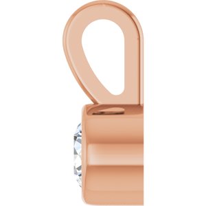 14K Rose .06 CT Natural Diamond Bezel-Set Solitaire Pendant Ethereal Legacy Boutiques