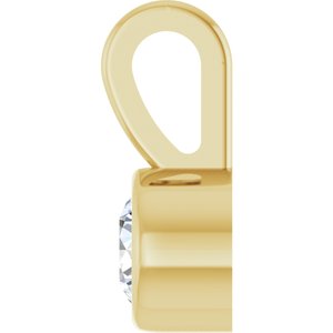 14K Yellow .06 CT Natural Diamond Bezel-Set Solitaire Pendant Ethereal Legacy Boutiques