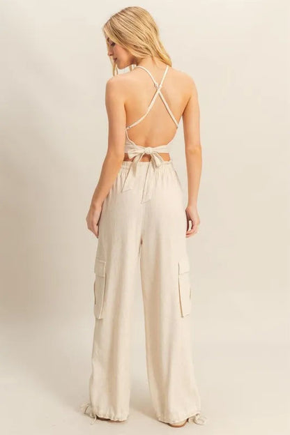 HYFVE Crop Top and Cargo Pants Set West2East Surf