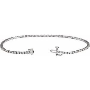 14K White 1 CTW Natural Diamond Line 7 1/4" Bracelet Ethereal Legacy Boutiques