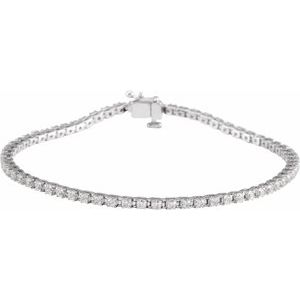 14K White 2 CTW Natural Diamond Line 7 1/4" Bracelet Ethereal Legacy Boutiques