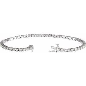 14K White 3 CTW Lab-Grown Diamond Line 7 1/4" Bracelet Ethereal Legacy Boutiques