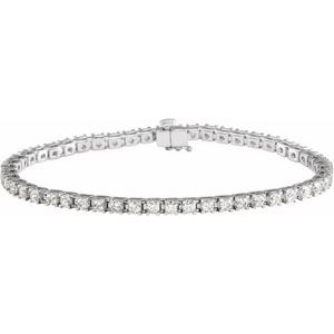 14K White 4 CTW Lab-Grown Diamond Line 7 1/4" Bracelet Ethereal Legacy Boutiques