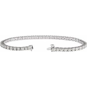 14K White 4 CTW Lab-Grown Diamond Line 7 1/4" Bracelet Ethereal Legacy Boutiques