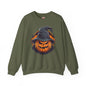 Scary Witch Pumpkin Halloween Crewneck Sweatshirt The Devil's Pickle