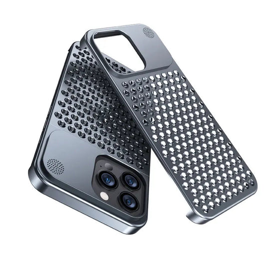 Metalen Warmteafvoer Telefoonhoes Voor Iphone 13 12 14 15 Pro Max Plus Koelende Geur Randloze Holle Aluminium Schokbestendige Hoes V.I.P Digital Presence