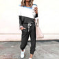 Women's Long Sleeve T-Shirt & Pencil Pants Set – Loose Fit, Striped & Solid FitiqueFit