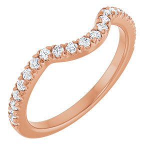14K Rose 1/3 CTW Natual Diamond French-Set Contour Band Ethereal Legacy Boutiques