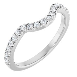 Platinum 1/3 CTW Natual Diamond French-Set Contour Band Ethereal Legacy Boutiques