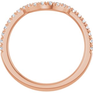 14K Rose 1/3 CTW Natual Diamond French-Set Contour Band Ethereal Legacy Boutiques