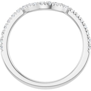 14K White 1/4 CTW Lab-Grown Diamond French-Set Contour Band Ethereal Legacy Boutiques