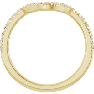 14K Yellow 1/4 CTW Lab-Grown Diamond French-Set Contour Band Ethereal Legacy Boutiques