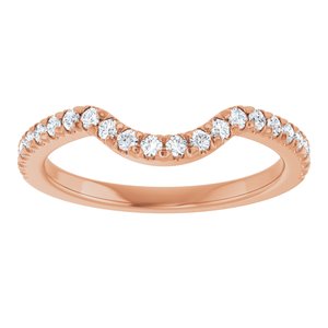 14K Rose 1/3 CTW Natual Diamond French-Set Contour Band Ethereal Legacy Boutiques