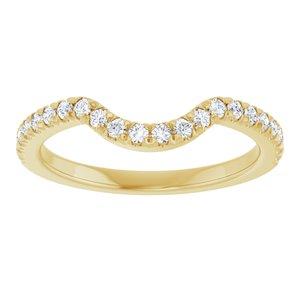 14K Yellow 1/4 CTW Lab-Grown Diamond French-Set Contour Band Ethereal Legacy Boutiques