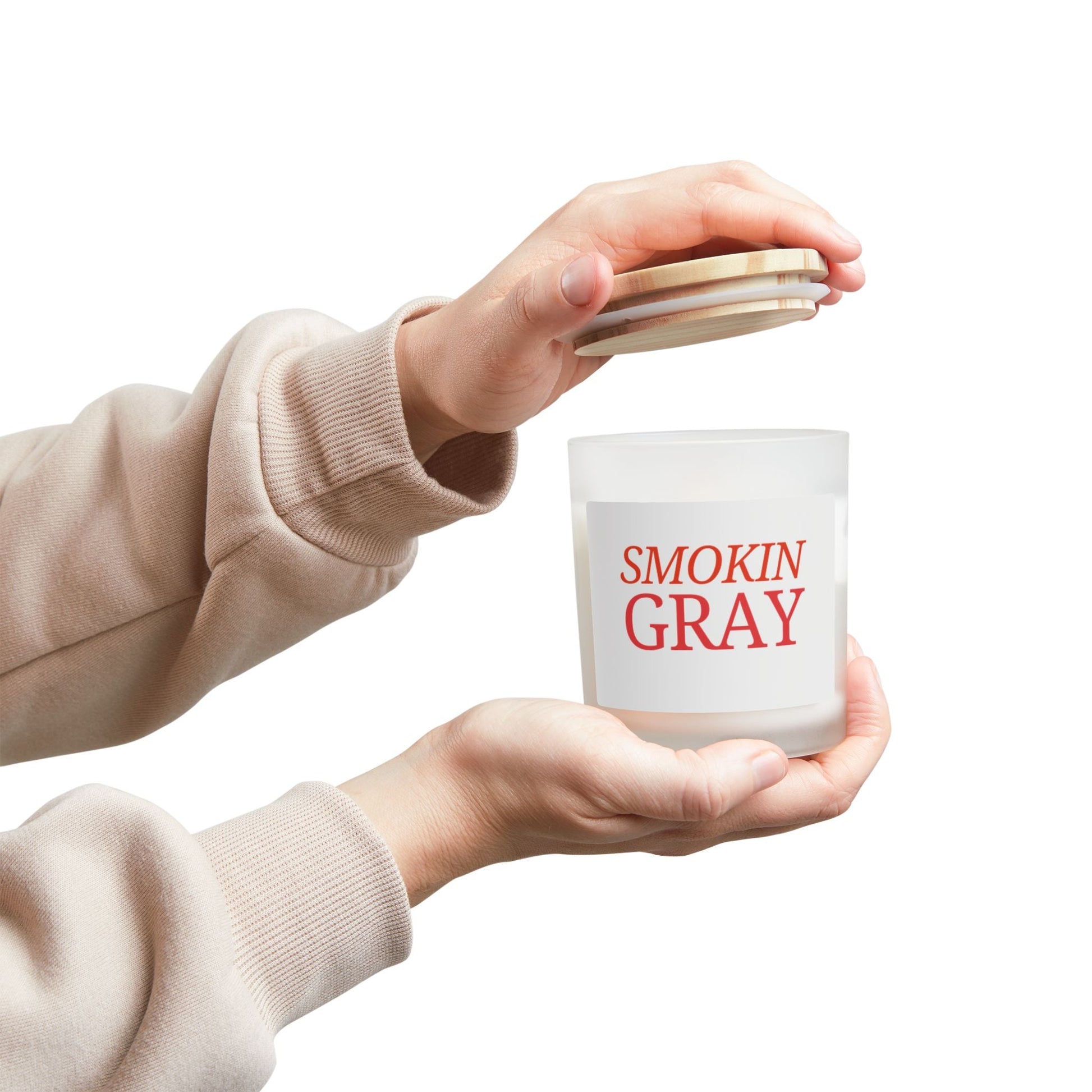 Smokin Gray Frosted Glass Candle, 11oz Grayceful LLC