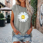 Women's Off-Shoulder Printed Top – Loose Fit Short Sleeve Cotton Pullover FitiqueFit