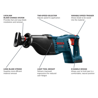 BOSCH CRS180B 18V Reciprocating Saw - Bare Tool - CRS180B VM Hardware