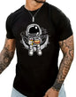 Cartoon Astronaut Shirt for Men – Casual Summer Streetwear Tee FitiqueFit