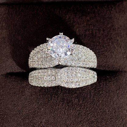Set of 2 Bridal Wedding Rings with Inlaid Zirconia for Women'S Engagement Proposal Gift Jewelry NovaCart