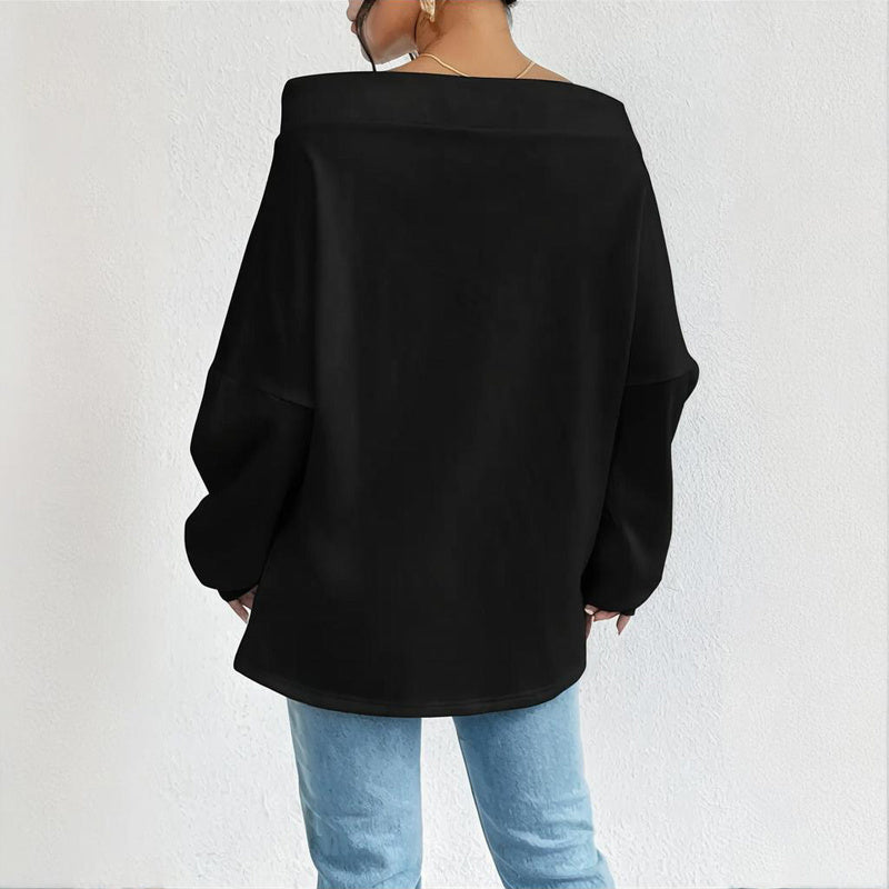 Plus Size Off Shoulder Pullover FitiqueFit