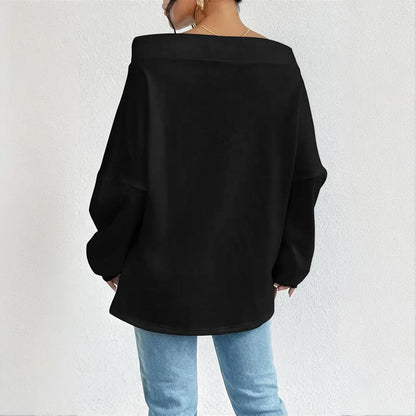 Plus Size Off Shoulder Pullover FitiqueFit