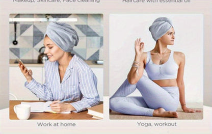 Microfiber Hair Towel Quick Drying Hair Wrap Towel Super Absorbent Hair Drying Cap Soft Headband NovaCart