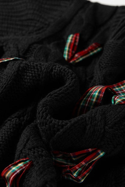 Christmas Plaid Lace-Up Puff Sleeve Sweater Shop Style & More | Fresh Looks, Everyday Deals & Free Shipping