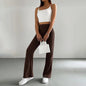 Solid Rib-Knit Pull-On Jogger Pants for Women FitiqueFit