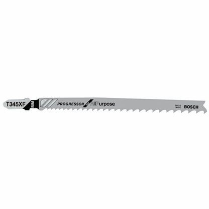 BOSCH T345XF3 3 pc. 5-1/4 In. 5-10P TPI Progressor for Wood with Nails T-Shank Jig Saw Blades VM Hardware
