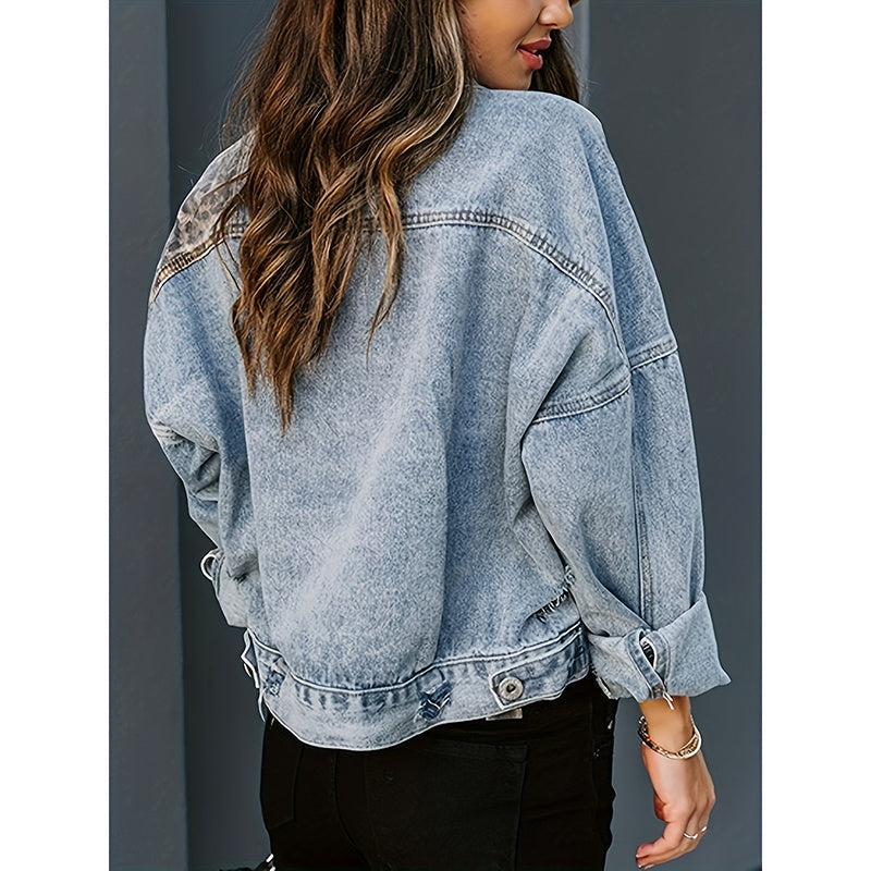 Women's Cropped Distressed Denim Jacket FitiqueFit