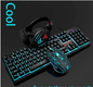 VX7 Waterproof LED Keyboard Mouse Headset Gaming set