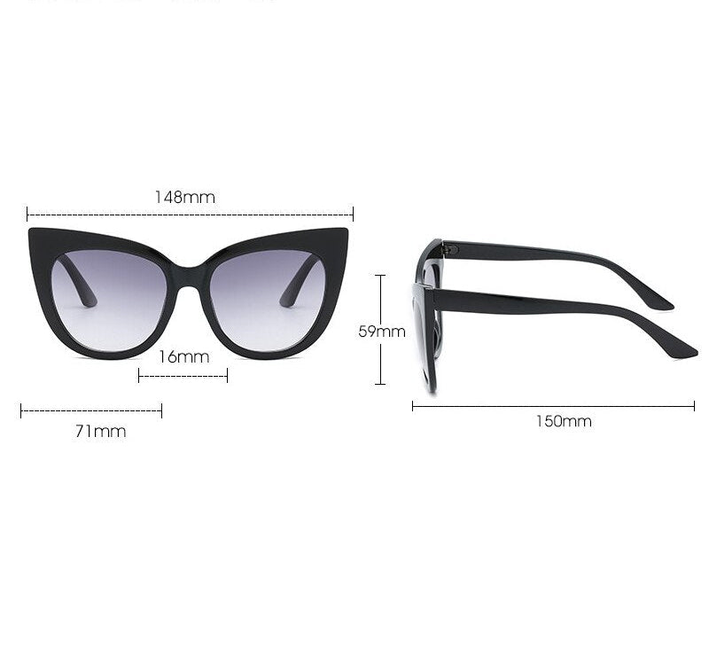 Women's Oversized Cat Eye Sunglasses UV400 FitiqueFit