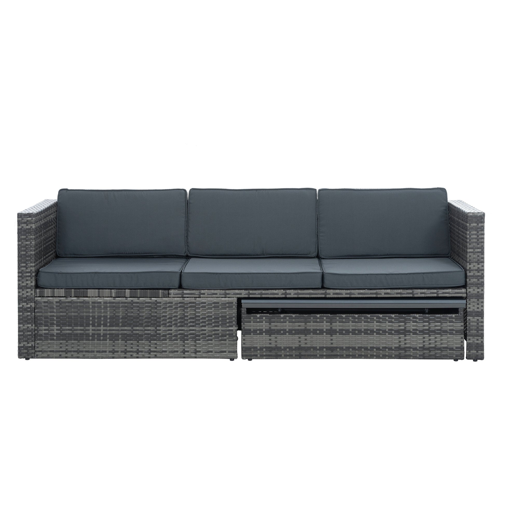 Patio Furniture, Outdoor Furniture, Seasonal PE Wicker Furniture,5 Set Wicker Furniture With Plywood Coffee Table V.I.P Digital Presence