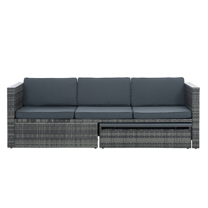 Patio Furniture, Outdoor Furniture, Seasonal PE Wicker Furniture,5 Set Wicker Furniture With Plywood Coffee Table V.I.P Digital Presence