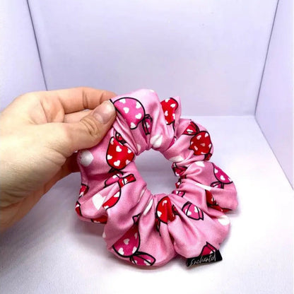 Mini Pink Candy Valentine's Day Scrunchie Enchanted Scrunch