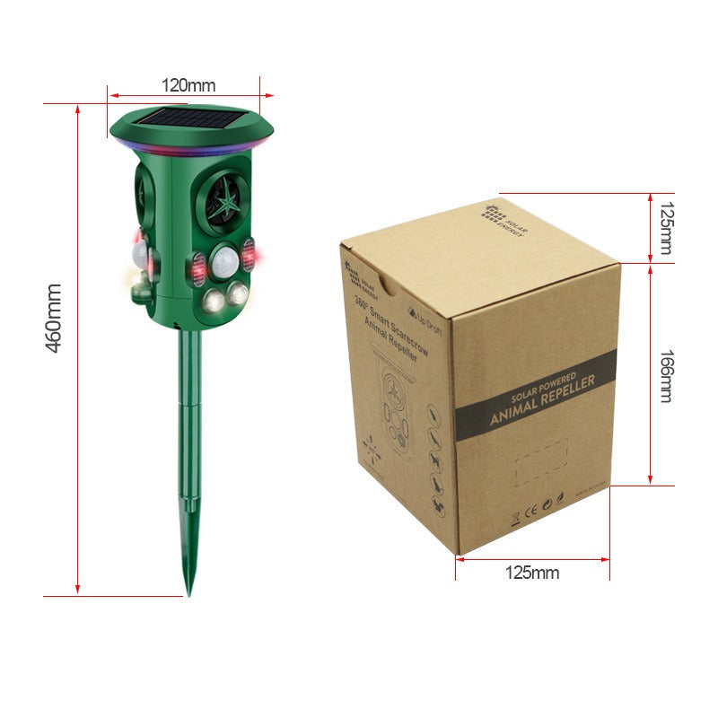 360° Solar Animal Repeller Animal Alarm Intelligent Sensor Cat and Dog Repeller