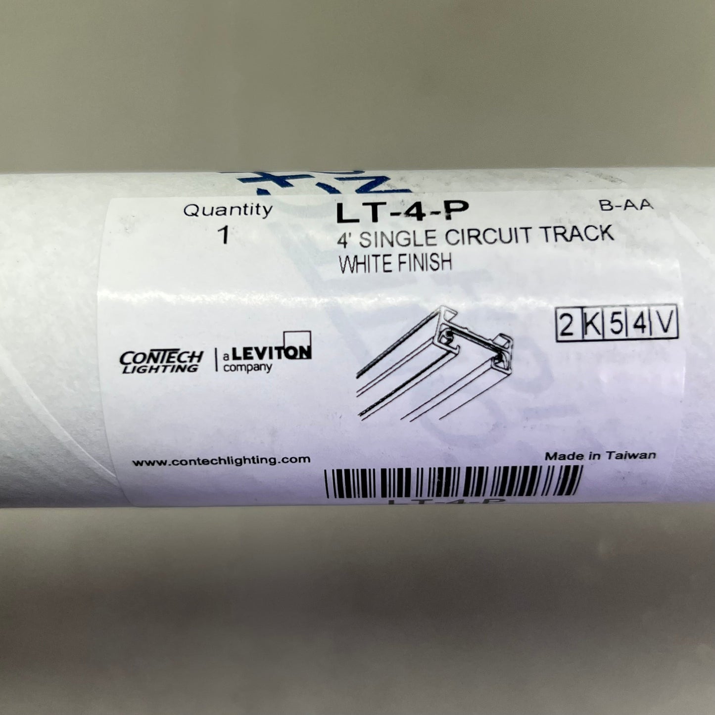 LEVITON Single Circuit Track Lighting Sz  4’, White Finish LT4P PayWut