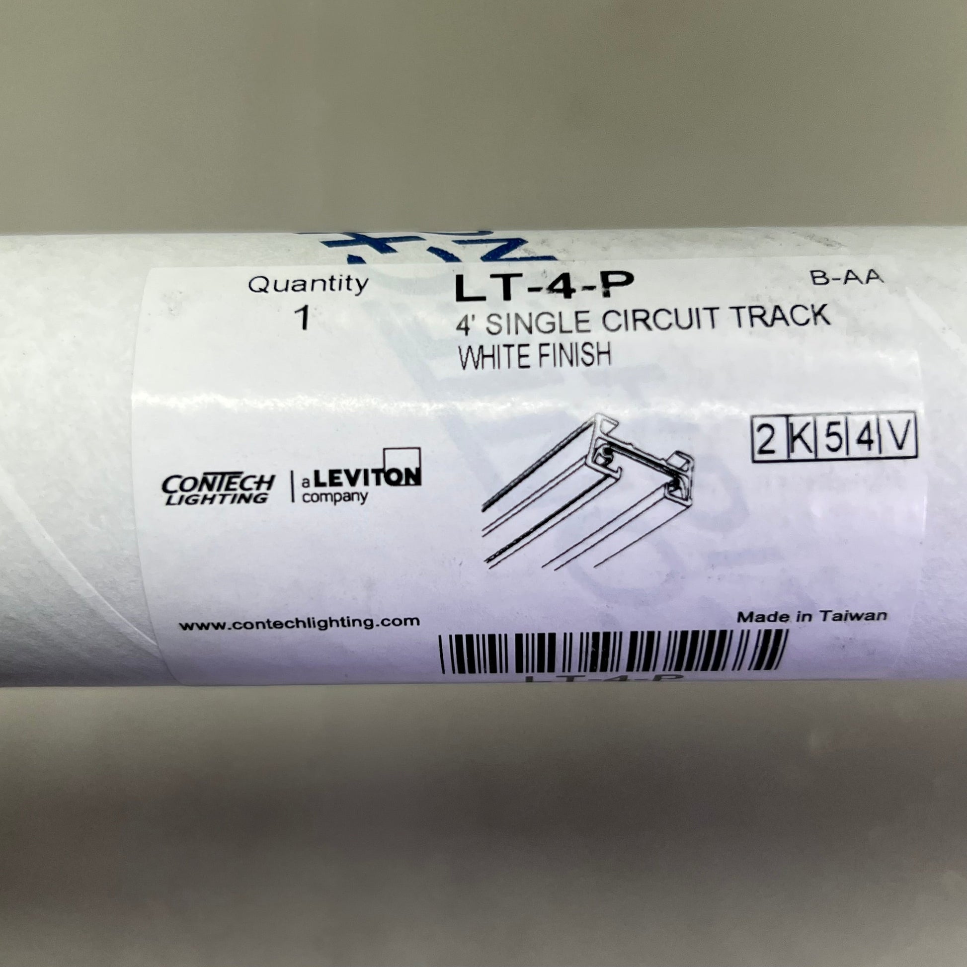 LEVITON Single Circuit Track Lighting Sz  4’, White Finish LT4P PayWut