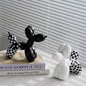 New black and white plaid balloon dog ornaments creative TV cabinet wine cabinet living room porch resin crafts