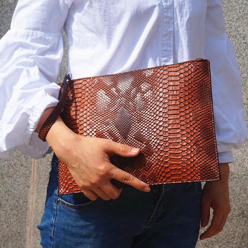 Python Luxe Clutch - Stylish Simulated Leather Clutch for Sophisticated Women Country in My Heart