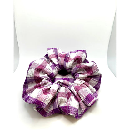 Purple Plaid Spring Scrunchie Enchanted Scrunch