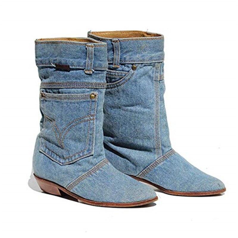 Sky Blue Denim Cowboy Boots Country in My Heart