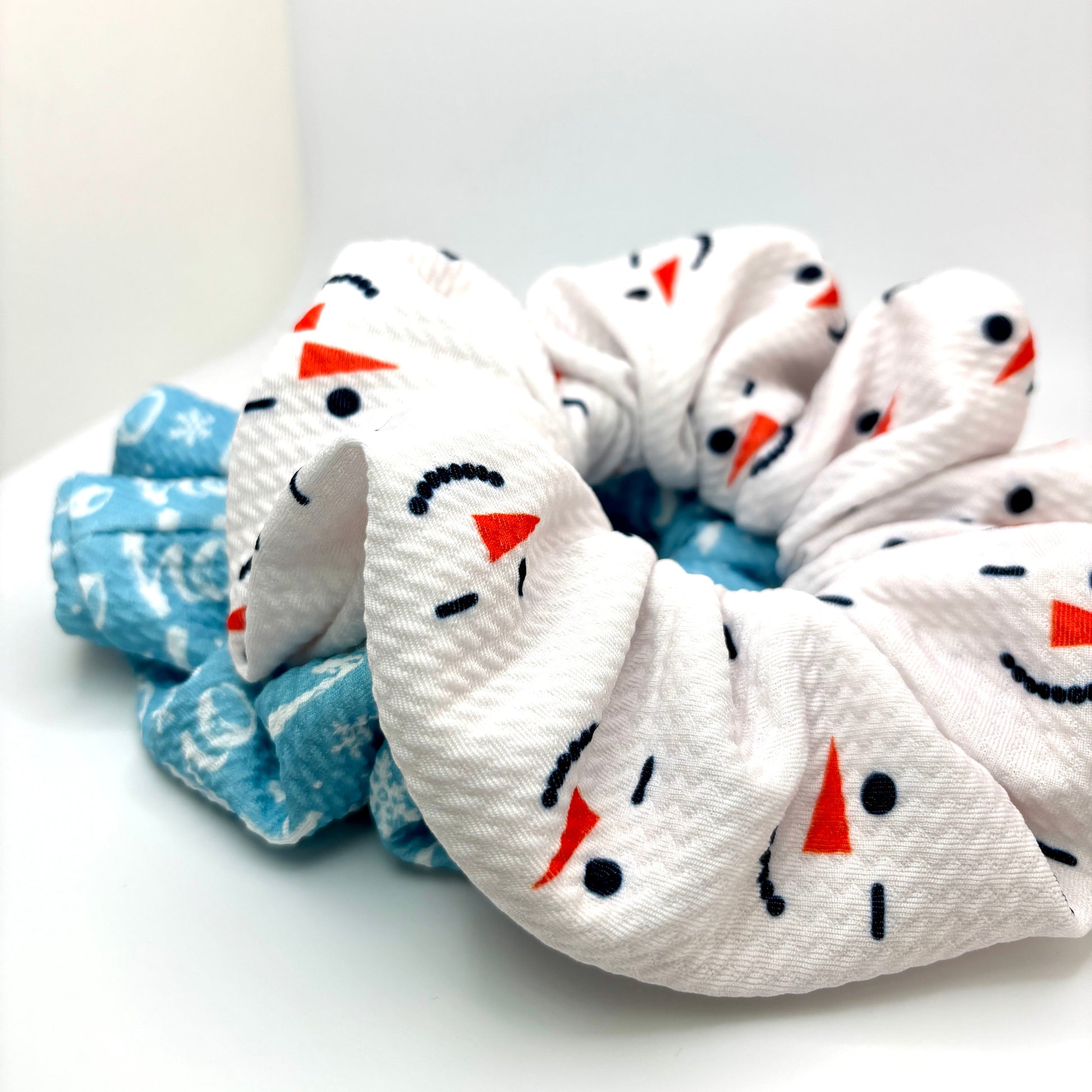 Snowman and Blue HoHoHo Christmas Scrunchie Set Enchanted Scrunch
